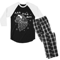 Fa La La La Llama Christmas Lights Snowflakes                  (5) Men's 3/4 Sleeve Pajama Set | Artistshot