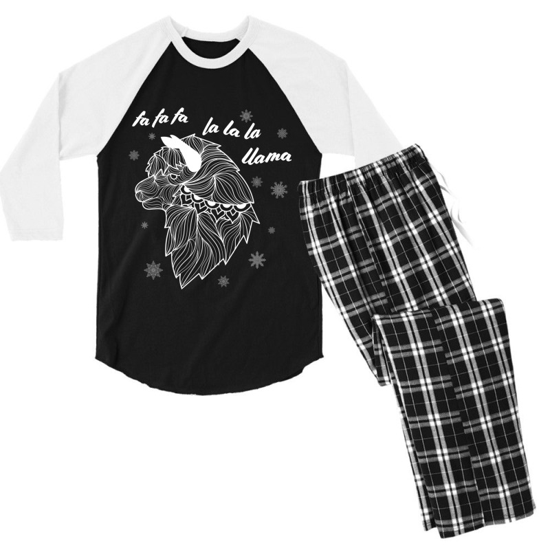 Fa La La La Llama Christmas Lights Snowflakes                  (5) Men's 3/4 Sleeve Pajama Set | Artistshot