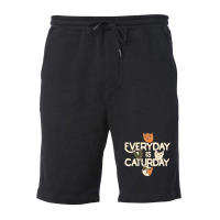 Every Day Is Caturday Fleece Short | Artistshot