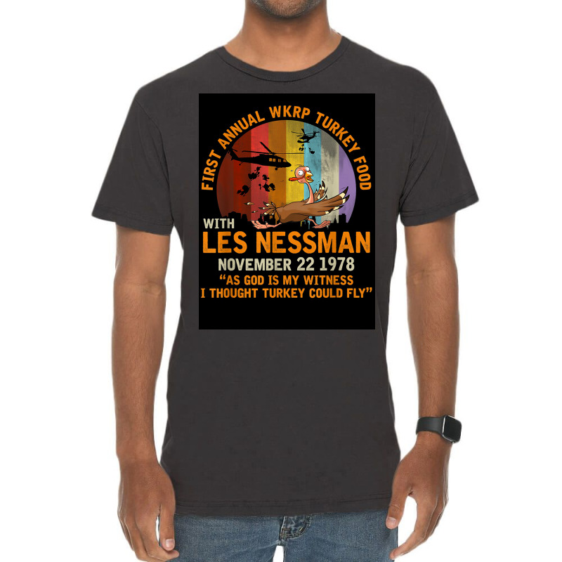 First Annual Wkrp Turkey Food   Les Nessman Vintage T-shirt | Artistshot