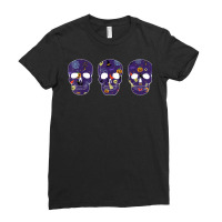 Halloween Sugar Skull Dia De Los Muertos Calavera T Shirt Ladies Fitted T-shirt | Artistshot