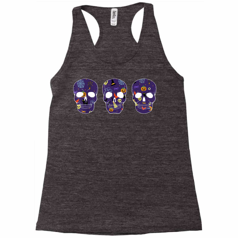 Halloween Sugar Skull Dia De Los Muertos Calavera T Shirt Racerback Tank by wevipaenizhu | Artistshot