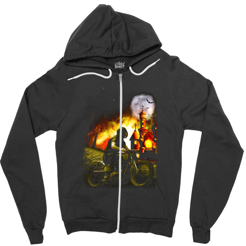 Mystery Rider Zipper Hoodie by tasmilacaravi | Artistshot