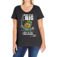 Mine Is So Big I Have To Use Both Hands Vintage Fisherman Ladies Curvy T-shirt | Artistshot