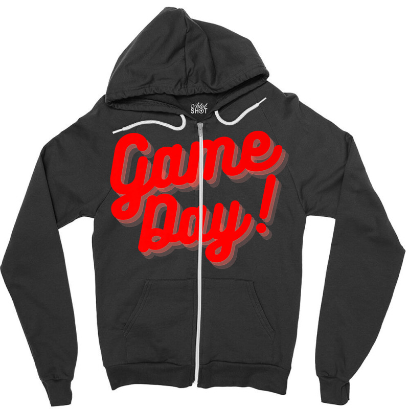 Game Day Graphic Tee   Red Premium T Shirt Zipper Hoodie | Artistshot