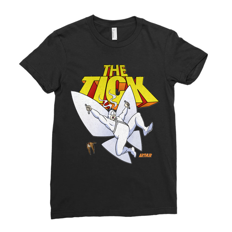 The Tick Superhero Parody Arthur Character Withtype 1994 Tv Series Cla Ladies Fitted T-Shirt by cm-arts | Artistshot