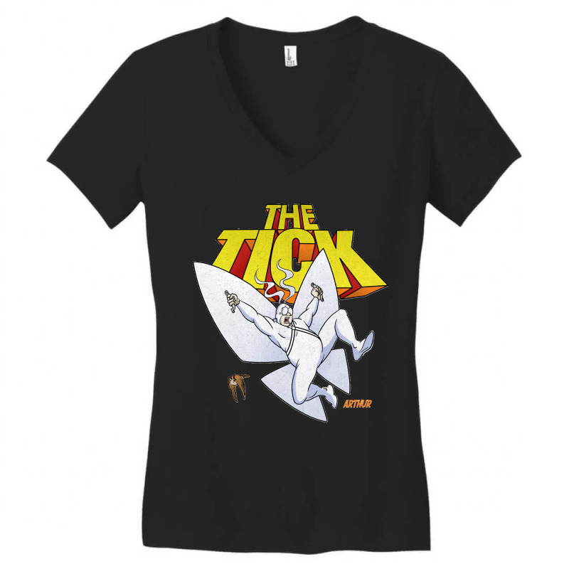 The Tick Superhero Parody Arthur Character Withtype 1994 Tv Series Cla Women's V-Neck T-Shirt by cm-arts | Artistshot