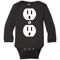 Couple Plug Socket Matching Costume Funny Halloween Gifts T Shirt Long Sleeve Baby Bodysuit | Artistshot