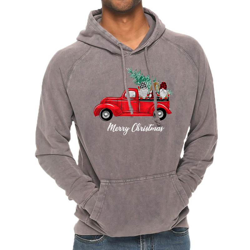 Merry Christmas Gnomies Plaid Red Vintage Truck Tree On Car T Shirt Vintage Hoodie | Artistshot