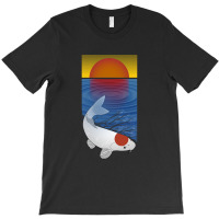 Sunset Meditation Yoga Koi Fish Lover Art T-shirt | Artistshot