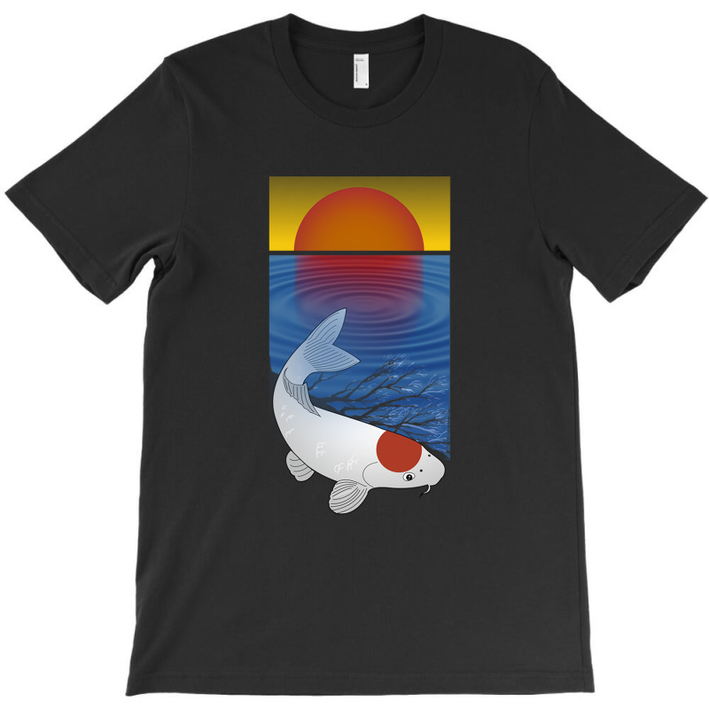 Sunset Meditation Yoga Koi Fish Lover Art T-Shirt by tasmilacaravi | Artistshot