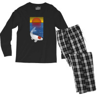 Sunset Meditation Yoga Koi Fish Lover Art Men's Long Sleeve Pajama Set | Artistshot