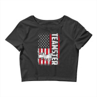 Teamster American Flag Quotes Sayings Crop Top | Artistshot