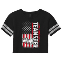 Teamster American Flag Quotes Sayings Scorecard Crop Tee | Artistshot