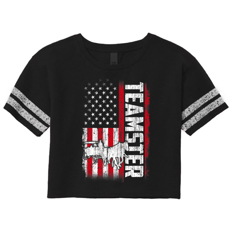 Teamster American Flag Quotes Sayings Scorecard Crop Tee by cm-arts | Artistshot