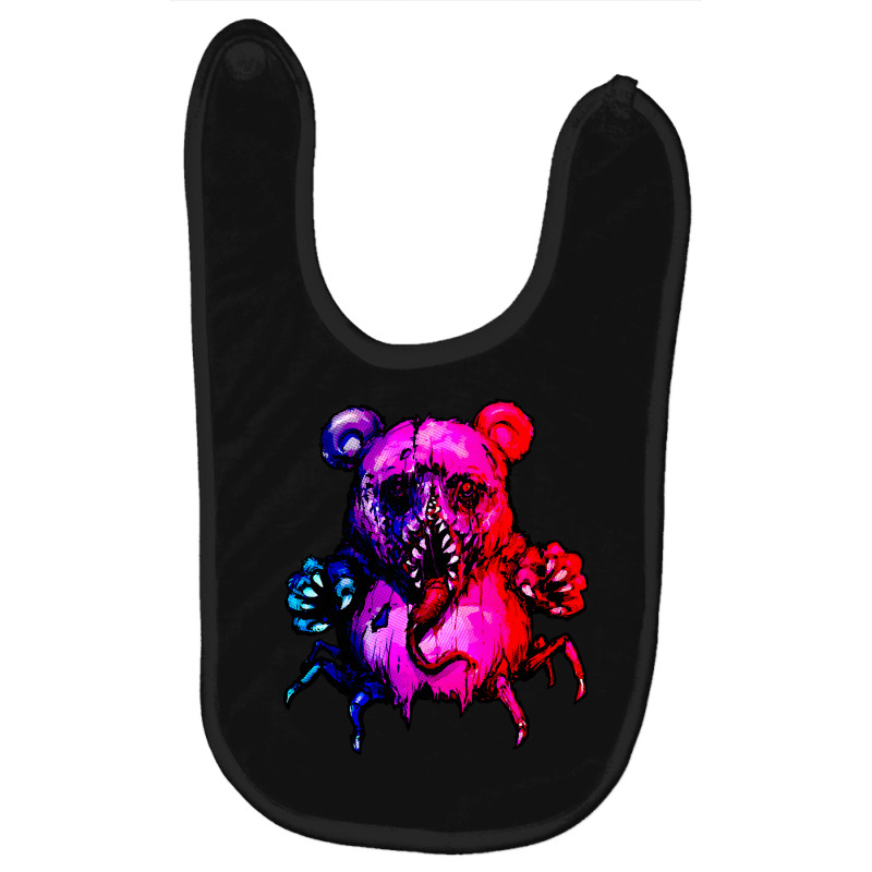 Demonic Bear Color Neon Baby Bibs by Kanjolen689 | Artistshot