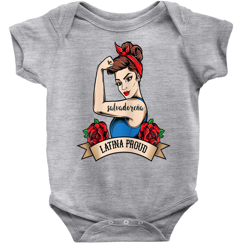 Womens Salvadorean Shirt For Women Latinx Latina Proud Gift T Shirt Baby Bodysuit by cm-arts | Artistshot