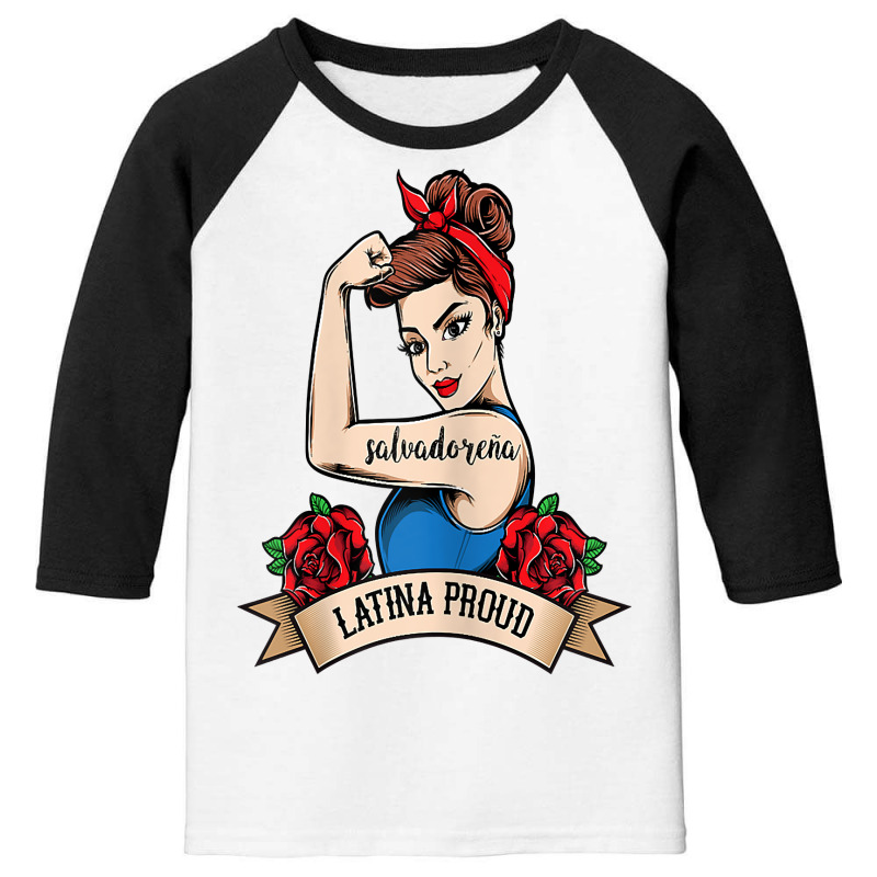 Womens Salvadorean Shirt For Women Latinx Latina Proud Gift T Shirt Youth 3/4 Sleeve by cm-arts | Artistshot