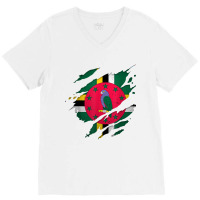 Proud Dominican Shirts  Torn Ripped Dominica Flag T Shirt V-neck Tee | Artistshot