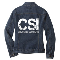 Crime Scene Investigation Police Outfit Deputy True Crime Ladies Denim Jacket | Artistshot