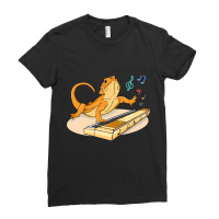 Bearded Dragon Music Piano Player Musician Ladies Fitted T-shirt | Artistshot