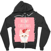 Meowy Christmasmeowy Christmas Zipper Hoodie | Artistshot