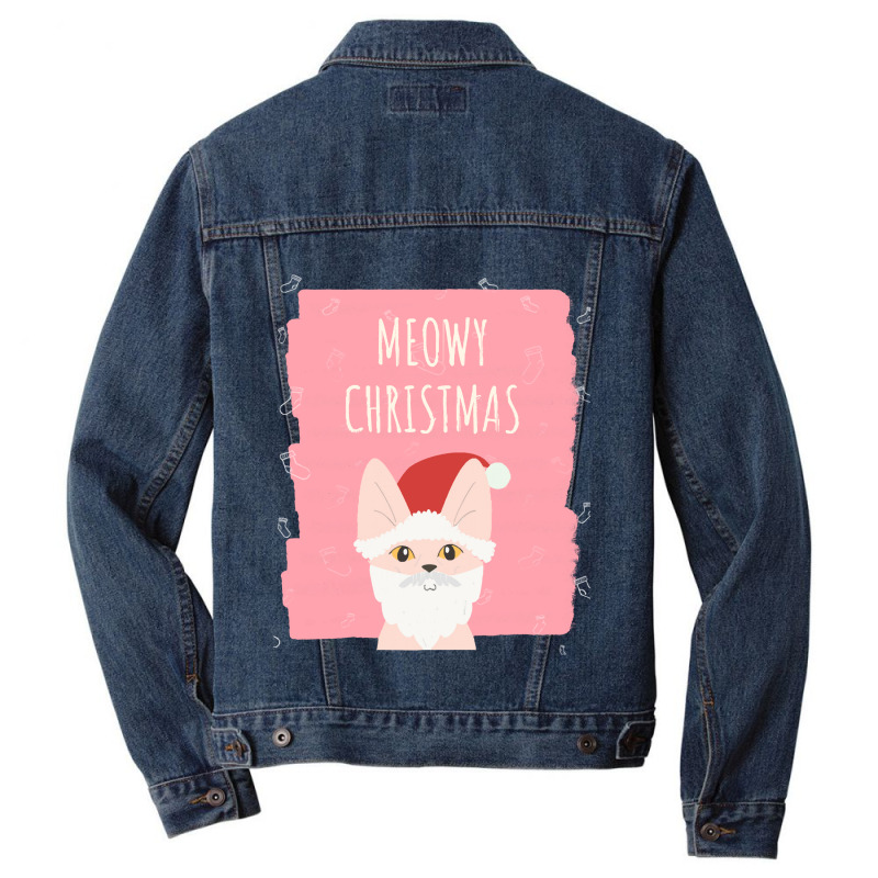 Meowy Christmasmeowy Christmas Men Denim Jacket | Artistshot