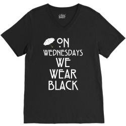 On Wednesdays We Wear Black V-Neck Tee | Artistshot