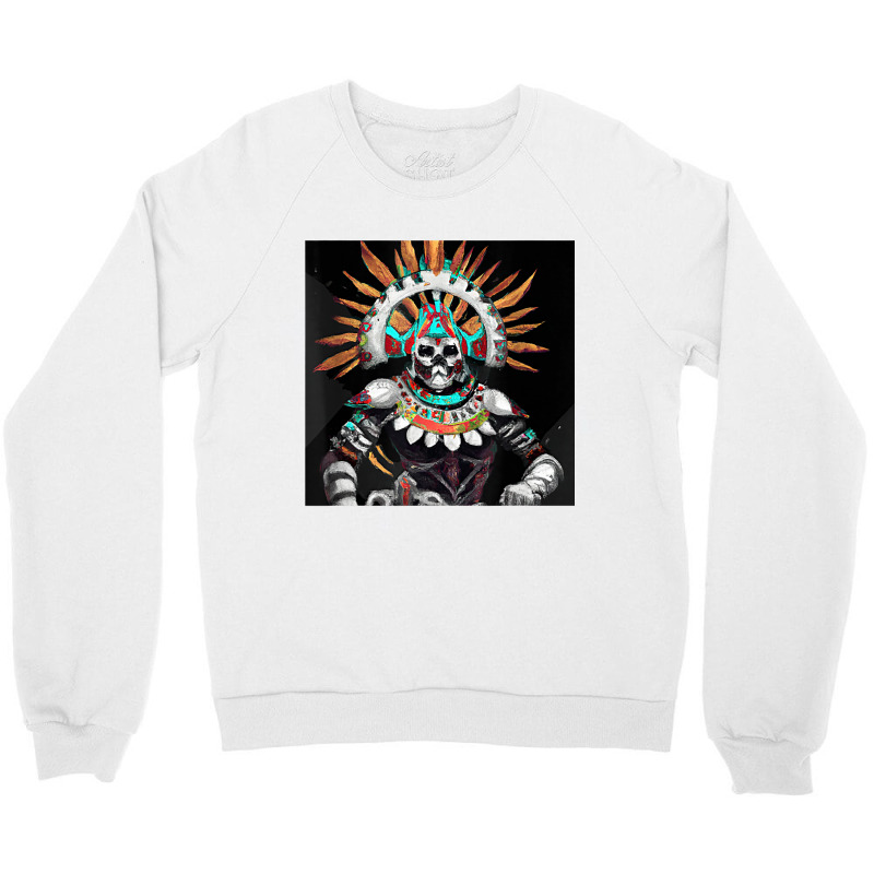 Dia De Los Muertos Aztec Warrior Calavera Mayan Mythology T Shirt Crewneck Sweatshirt by cm-arts | Artistshot