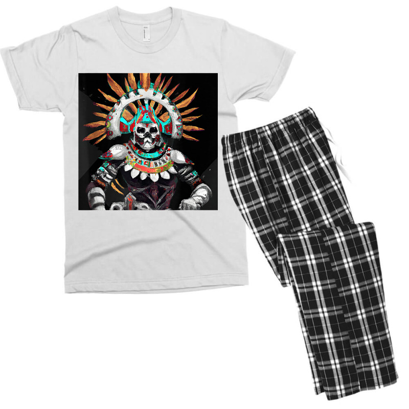 Dia De Los Muertos Aztec Warrior Calavera Mayan Mythology T Shirt Men's T-shirt Pajama Set by cm-arts | Artistshot