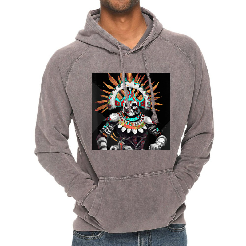 Dia De Los Muertos Aztec Warrior Calavera Mayan Mythology T Shirt Vintage Hoodie by cm-arts | Artistshot