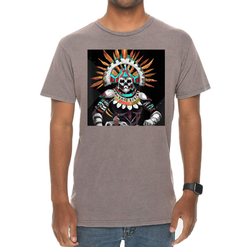 Dia De Los Muertos Aztec Warrior Calavera Mayan Mythology T Shirt Vintage T-Shirt by cm-arts | Artistshot