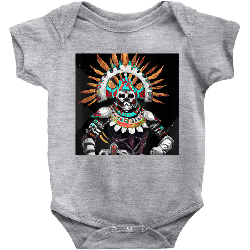 Dia De Los Muertos Aztec Warrior Calavera Mayan Mythology T Shirt Baby Bodysuit by cm-arts | Artistshot