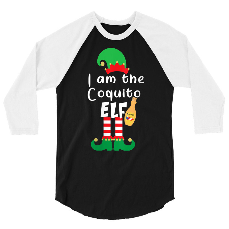 Womens Coquito Elf Funny Puerto Rico Matching Christmas Bilingual V Ne 3/4 Sleeve Shirt by cm-arts | Artistshot