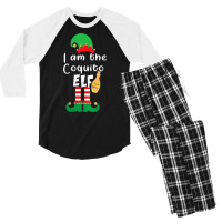 Womens Coquito Elf Funny Puerto Rico Matching Christmas Bilingual V Ne Men's 3/4 Sleeve Pajama Set | Artistshot