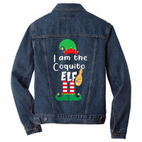 Womens Coquito Elf Funny Puerto Rico Matching Christmas Bilingual V Ne Men Denim Jacket | Artistshot