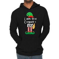 Womens Coquito Elf Funny Puerto Rico Matching Christmas Bilingual V Ne Lightweight Hoodie | Artistshot