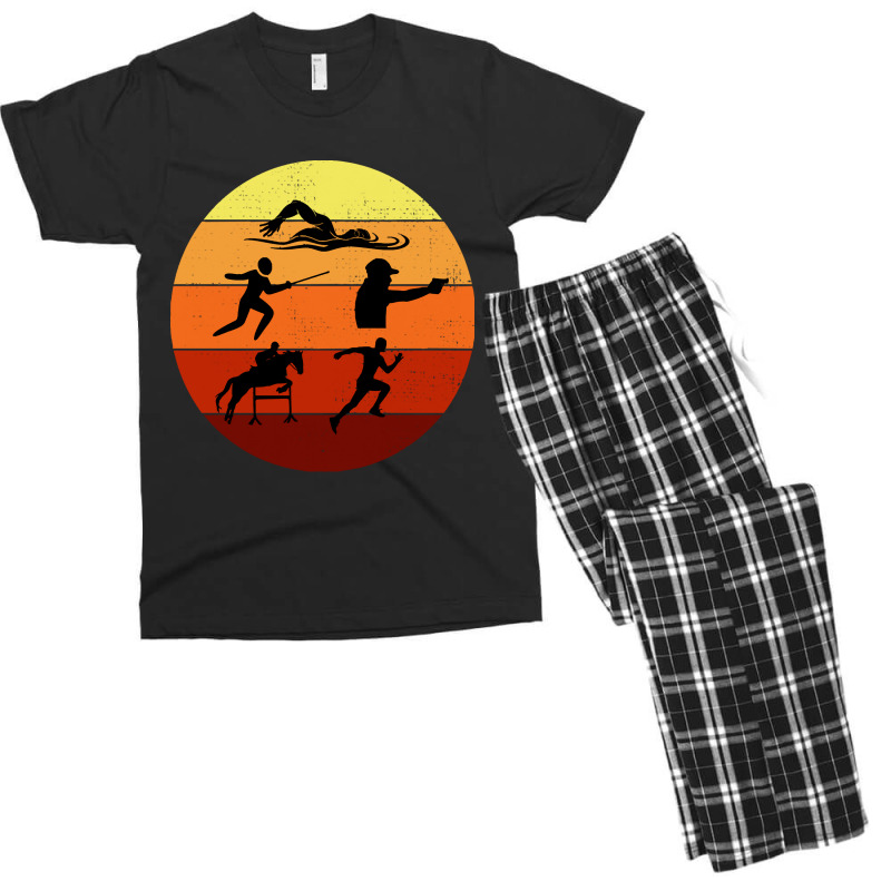 Modern Pentathlon Modern Pentathlon - Swimming Fencing Riding Shooting Men's T-shirt Pajama Set | Artistshot