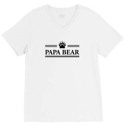 Papa Bear V-Neck Tee | Artistshot