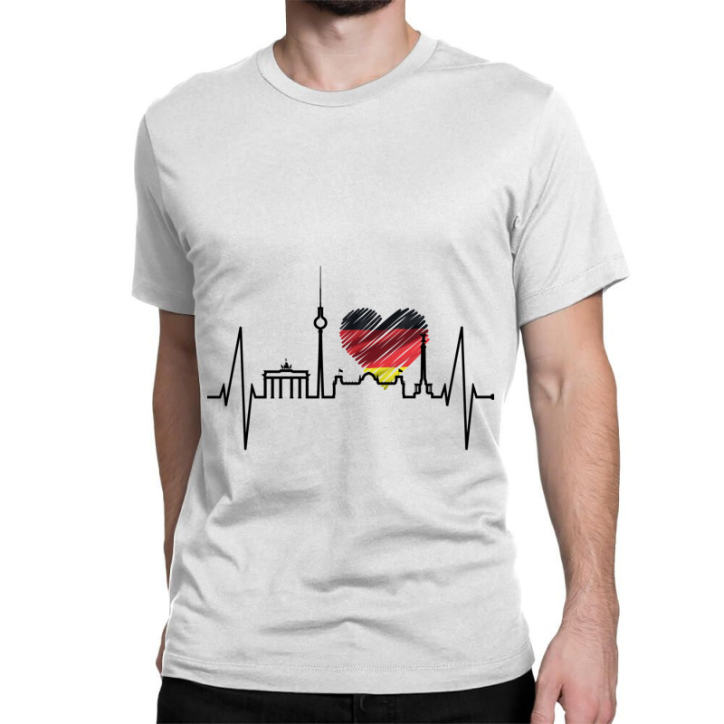 Berlin Skyline Heartbeat Germany Fan Heart Love Gift For Berlin Lover Classic T-shirt | Artistshot