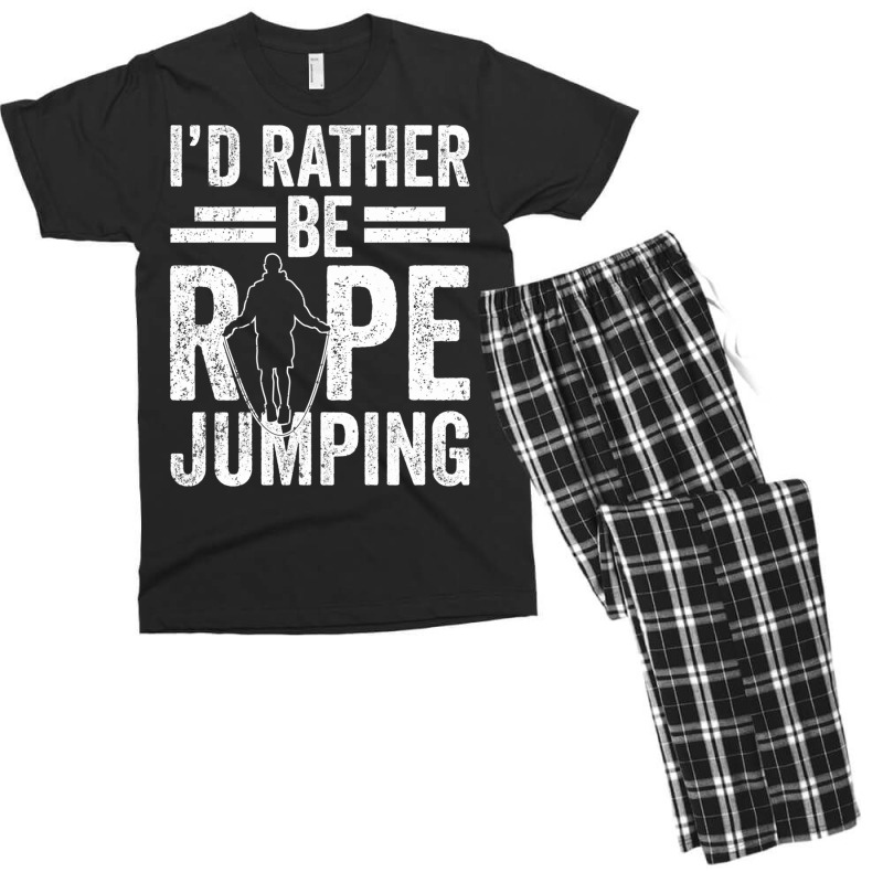 I'd Rather Be Rope Jumping Jump Skipping Hobby Long Sleeve T Shirt Men's T-shirt Pajama Set | Artistshot