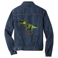 Walking Green Triangle Dinosaurs Men Denim Jacket | Artistshot