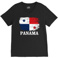 Vintage Panama Flag For Panamanian Gift Long Sleeve T Shirt V-neck Tee | Artistshot