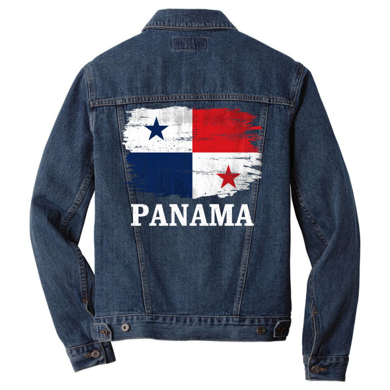 Vintage Panama Flag For Panamanian Gift Long Sleeve T Shirt Men Denim Jacket by cm-arts | Artistshot