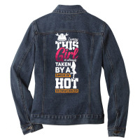 This Girl Is Already Taken By A Ironworker Girlfriend Wife Pullover Ho Ladies Denim Jacket | Artistshot