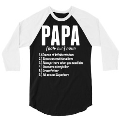 Papa Noun Definition 3/4 Sleeve Shirt | Artistshot