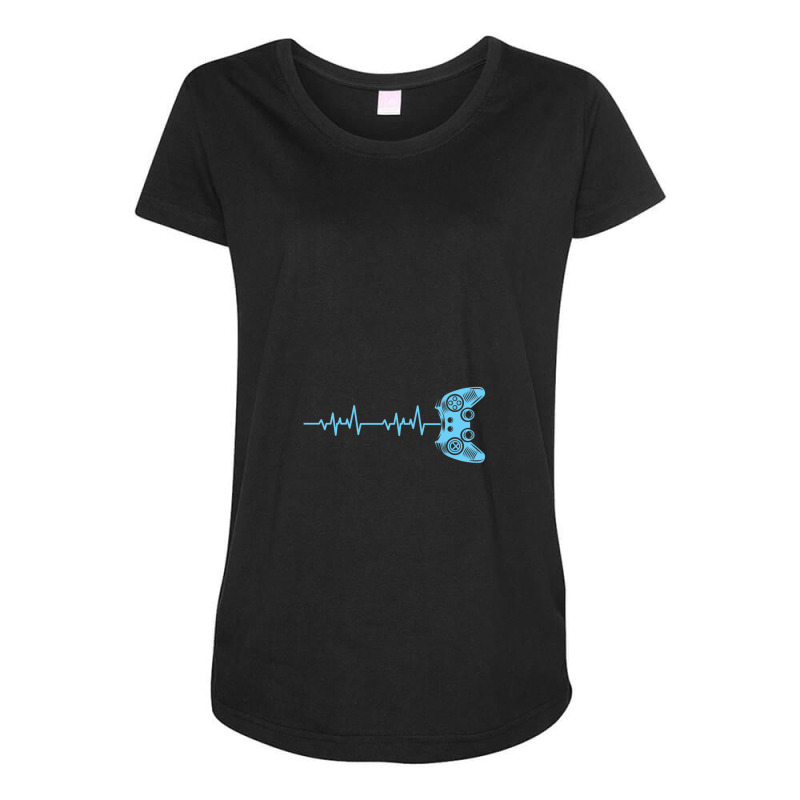 Gamer Heartbeat Lifeline Modern Video Game Controller Cool Gamer Gifts Maternity Scoop Neck T-shirt by ChandraGay | Artistshot