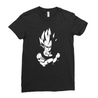 Vegeta Black And White Ladies Fitted T-shirt | Artistshot