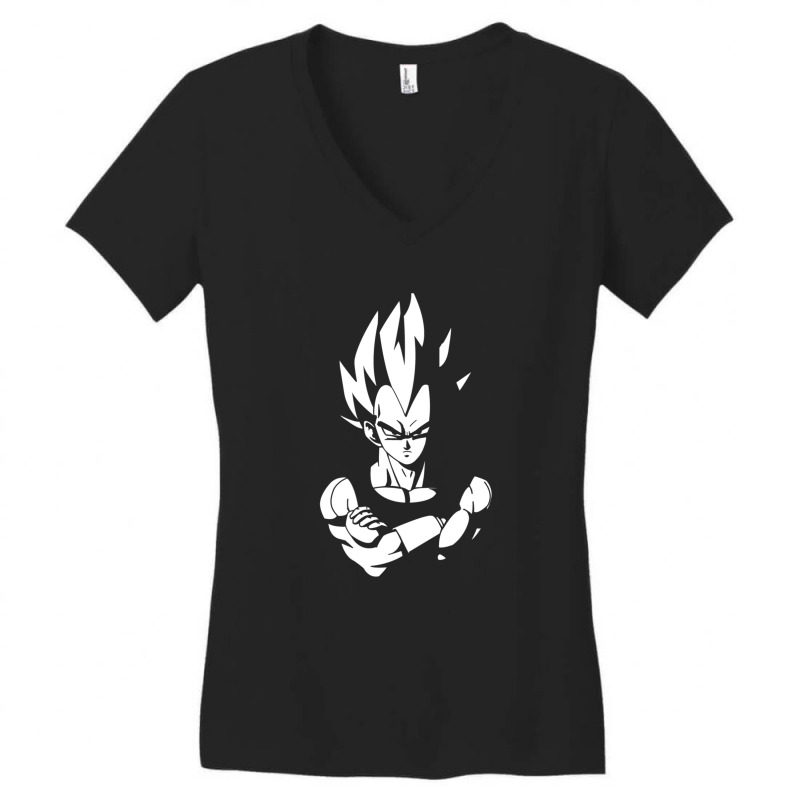 Vegeta Black And White Women's V-Neck T-Shirt by KelcieWhite | Artistshot