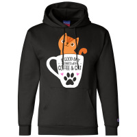 Orange Cat Coffee Funny Orange Cat Coffee Mug Cat Lover Gifts Champion Hoodie | Artistshot